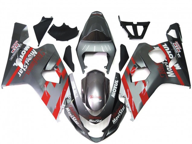 2004-2005 Argent & Rouge Movistar GSXR 600-750 Carénage