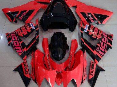 2004-2005 Rouge & Noir & Logos ZX10R Carénage