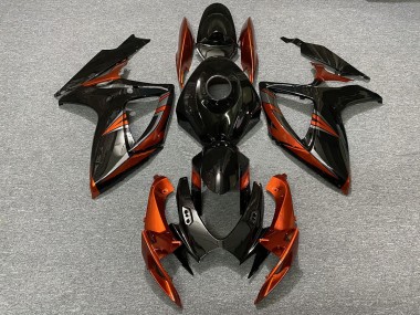 2006-2007 Noir & Orange Brûlé GSXR 600-750 Carénage