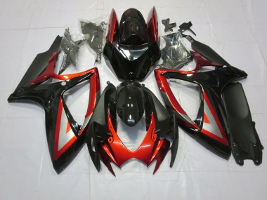 2006-2007 Rouge Foncé Noir GSXR 600-750 Carénage