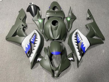 2007-2008 Requin Vert Mat & Bleu CBR600RR Carénage