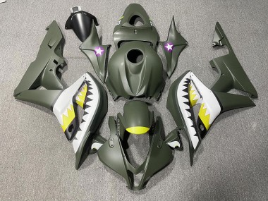 2007-2008 Requin Vert Mat & Jaune CBR600RR Carénage