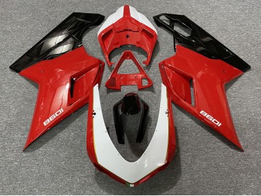 2007-2014 Noir Rouge Blanc Ducati 848 1098 1198 Carénage