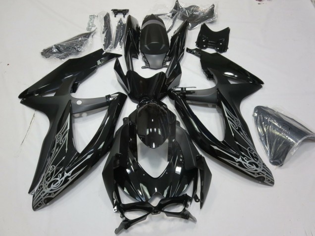 2008-2010 Argent & Noir GSXR 600-750 Carénage