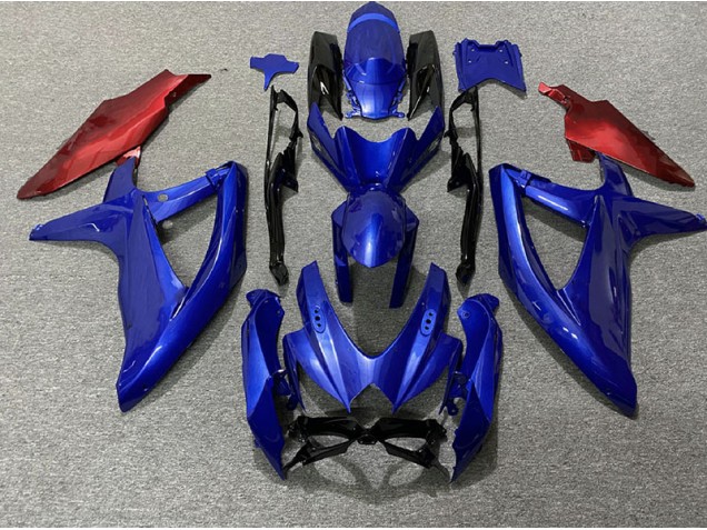 2008-2010 Bleu Foncé & Rouge GSXR 600-750 Carénage