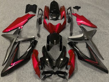 2008-2010 Rouge Brillant & Vert R GSXR 600-750 Carénage