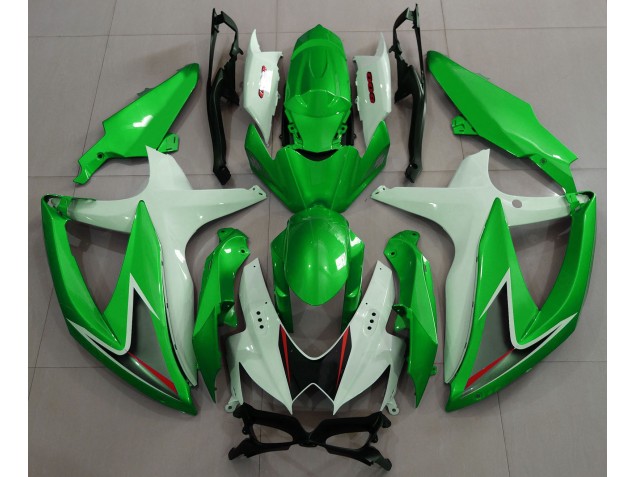 2008-2010 Vert Brillant & Blanc GSXR 600-750 Carénage