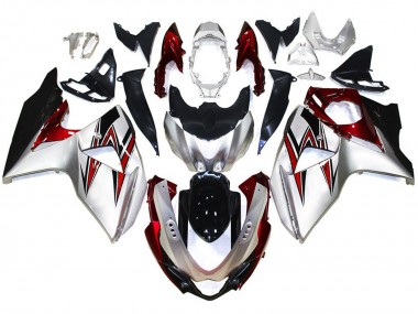 2009-2016 Argent Avec Des Reflets Rouges GSXR 1000 Carénage